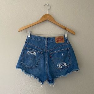 Levi 501 High Rise Denim Shorts